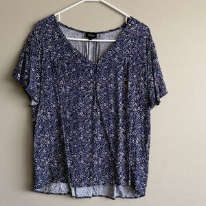 Jones New York Blue Floral Blouse